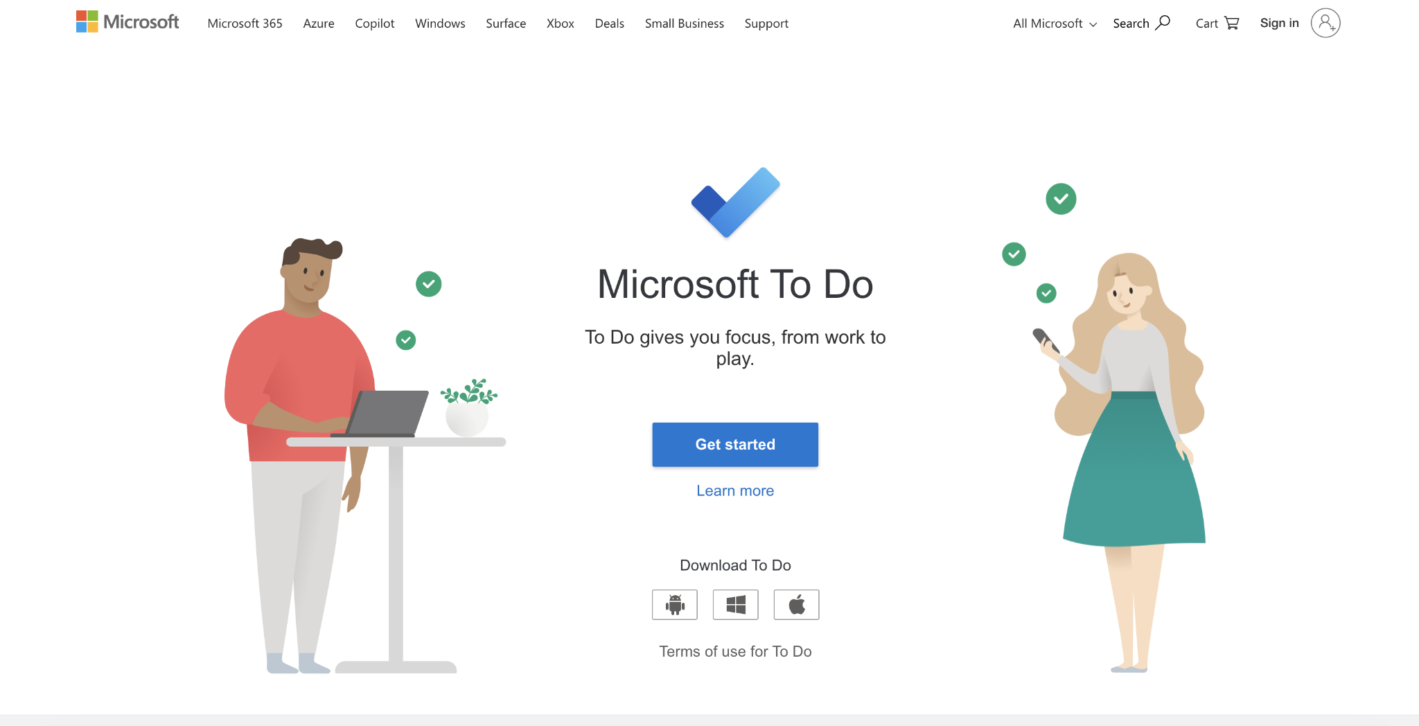 Microsoft To Do landing page