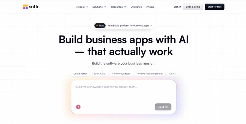 Softr landing page