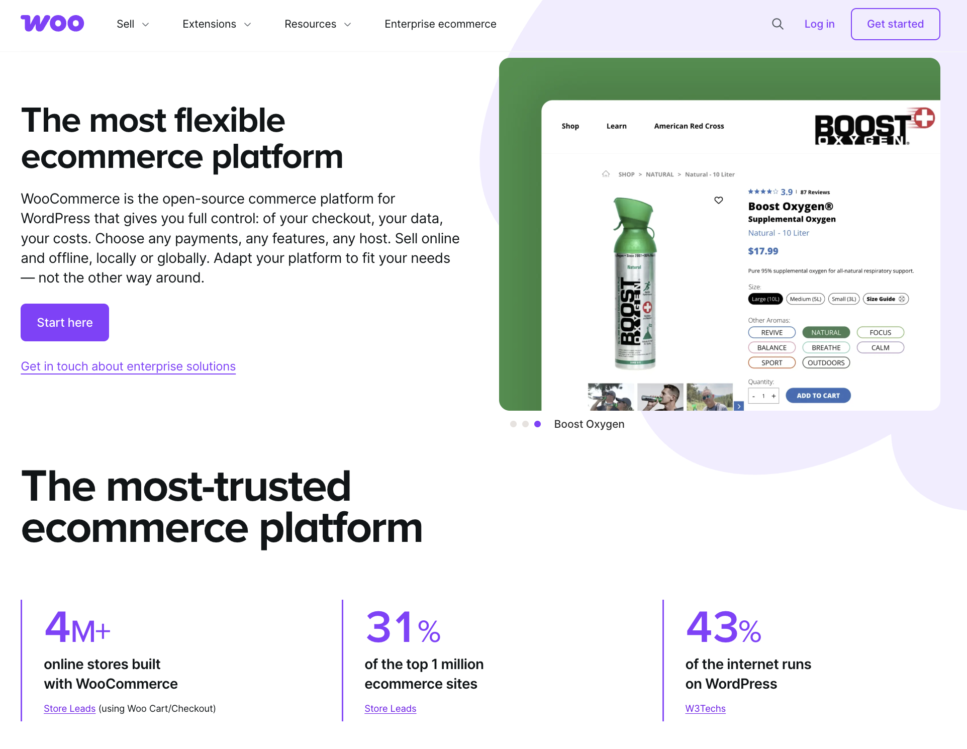 WooCommerce landing page
