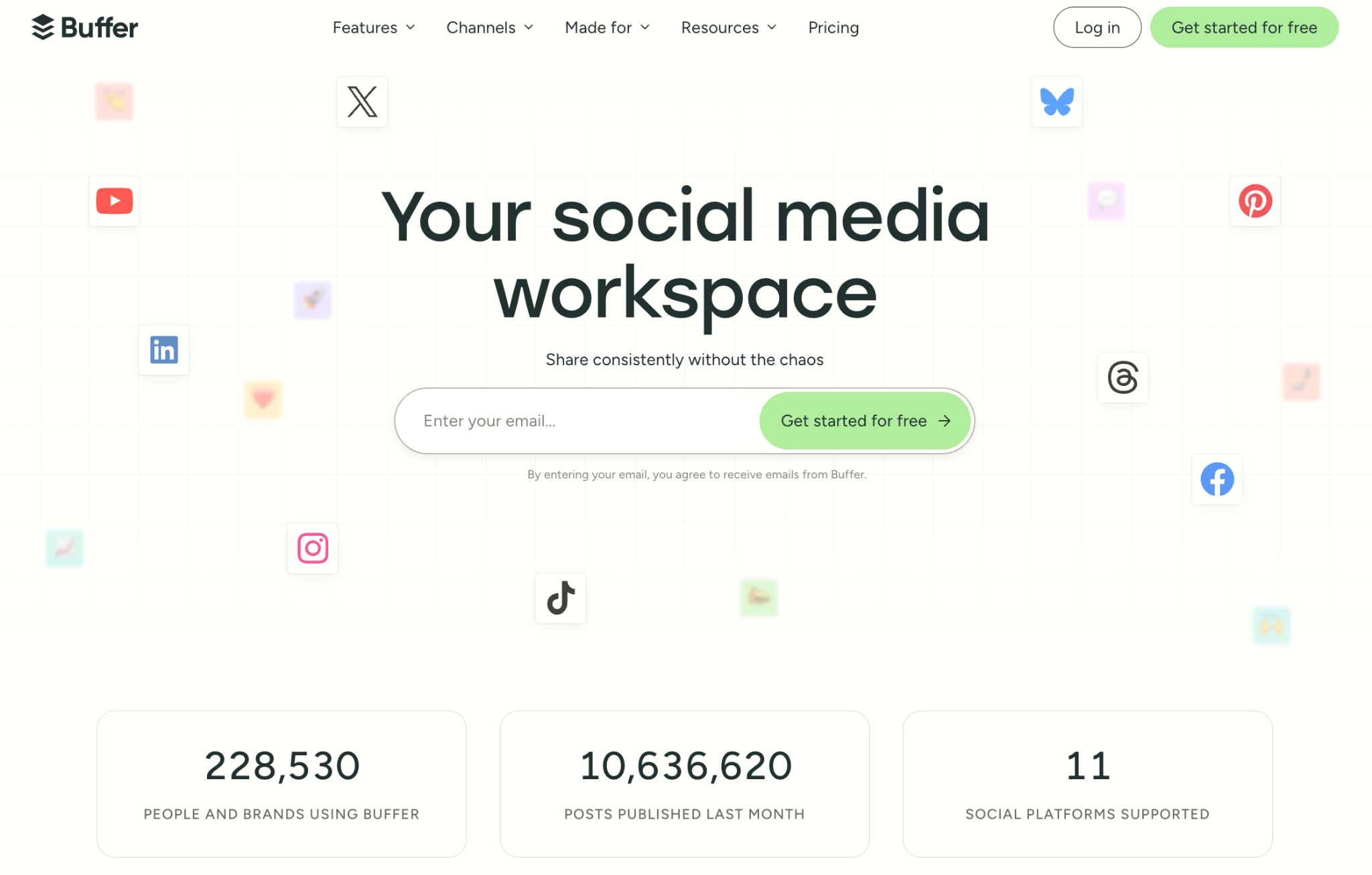 Buffer landing page