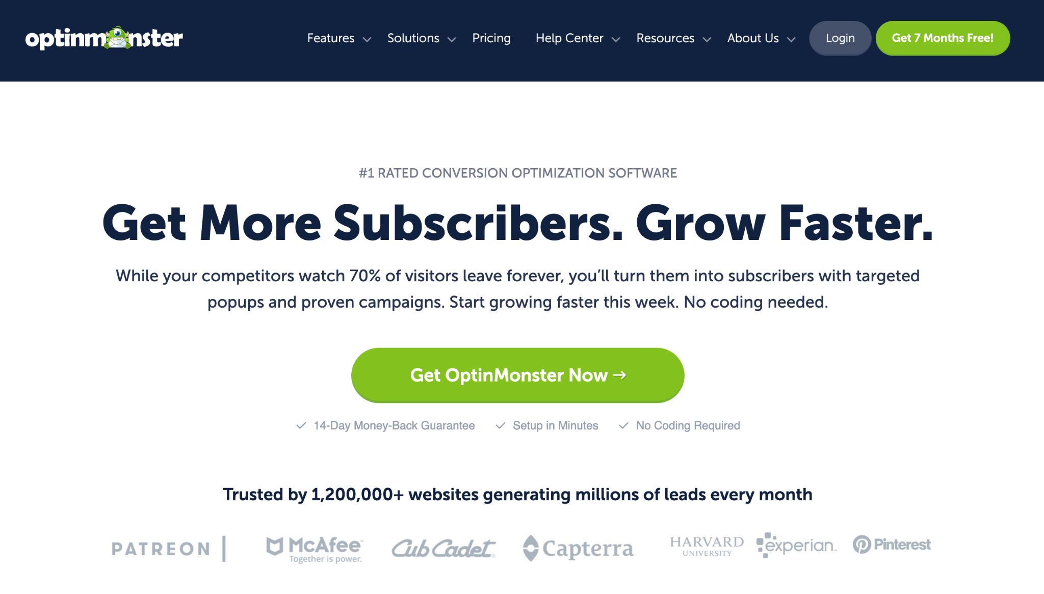 OptinMonster landing page