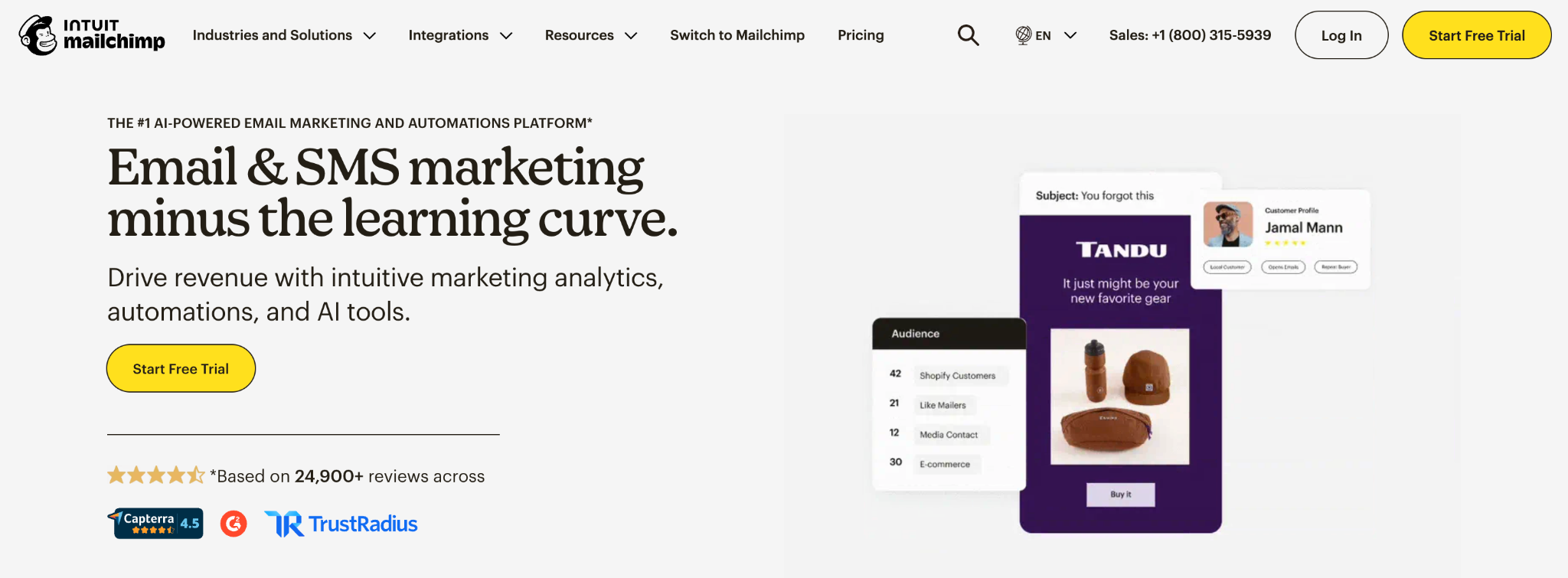 Mailchimp landing page