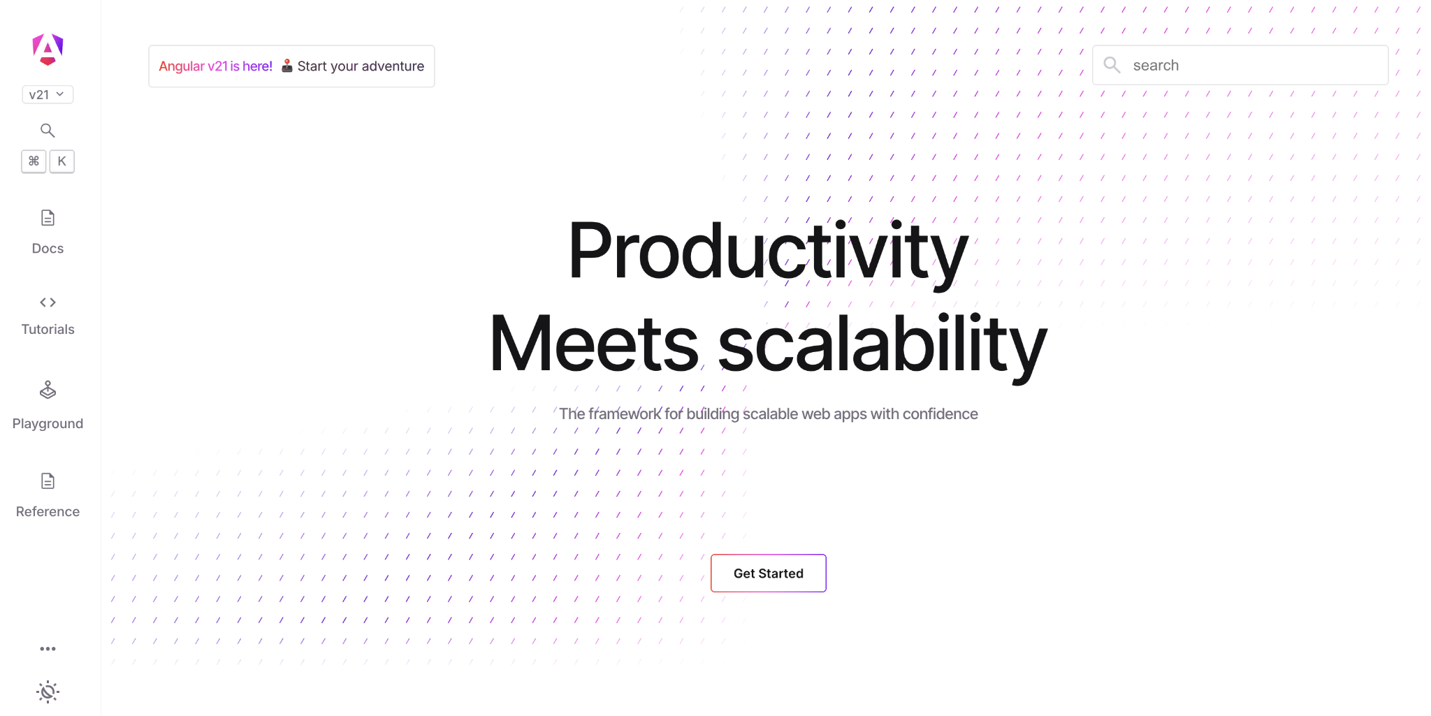 Angular landing page