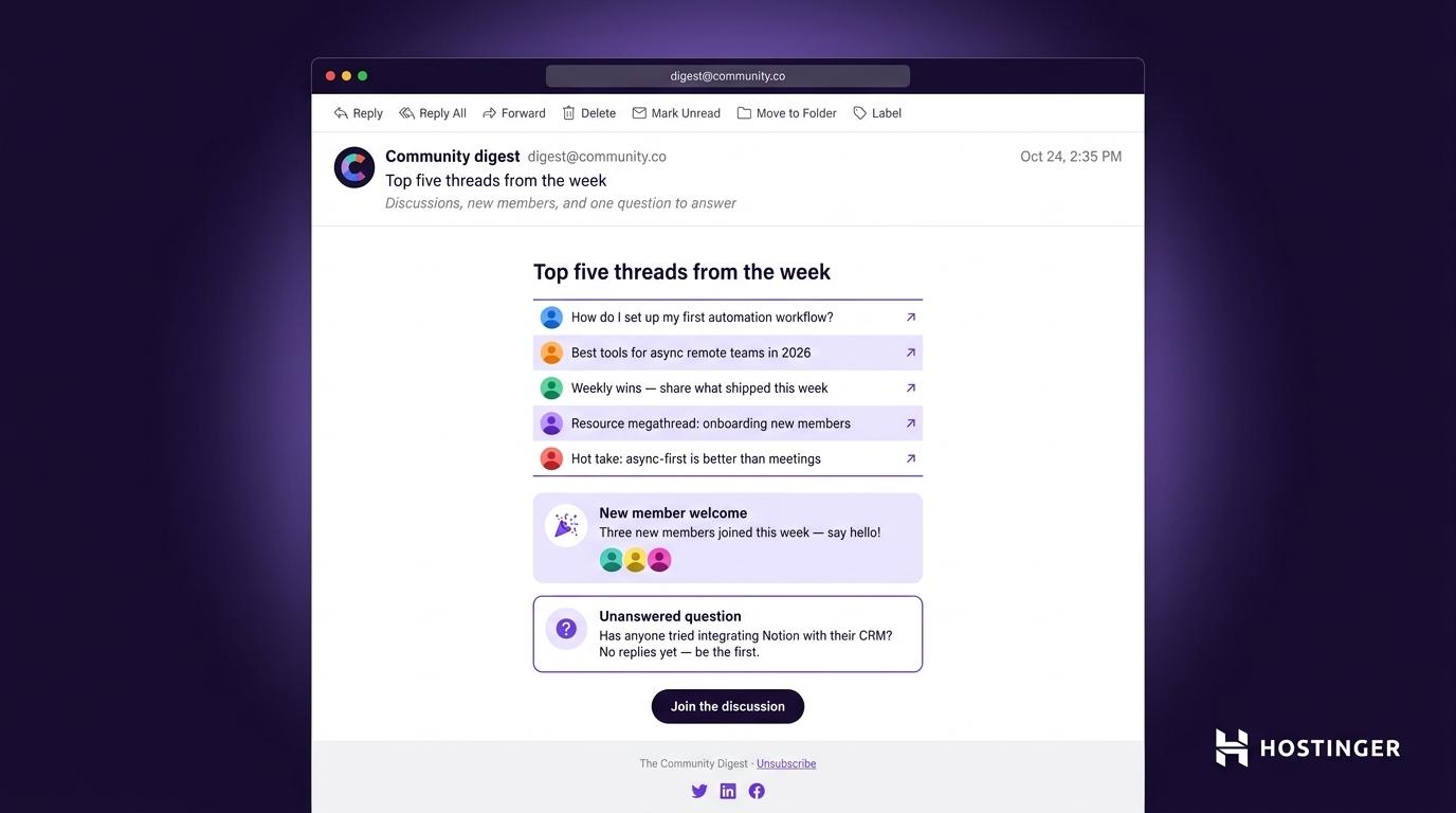 Online community newsletter