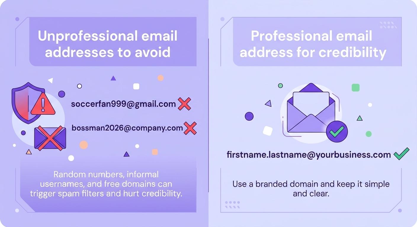 Unprofessional email address examples to avoid