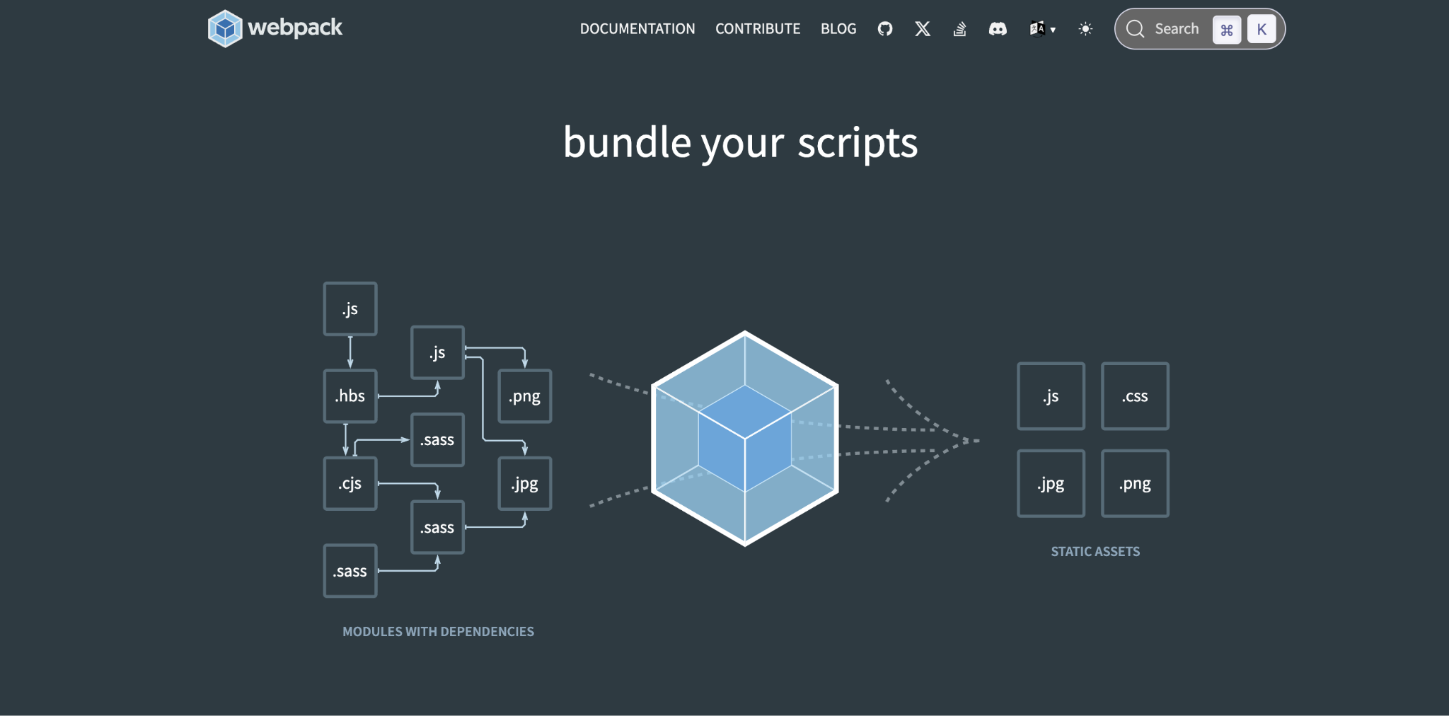 Webpack landing page