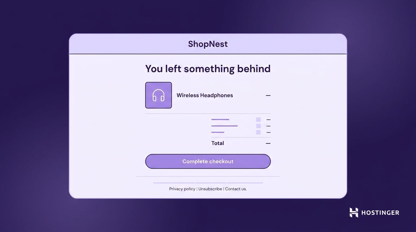 Abandoned cart newsletter