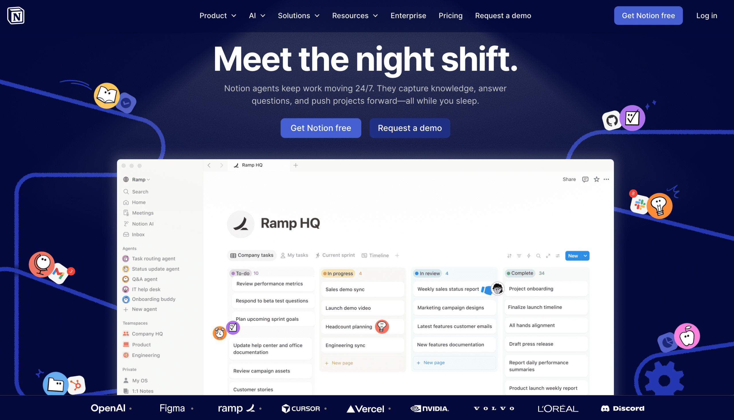 Homepage of Notion