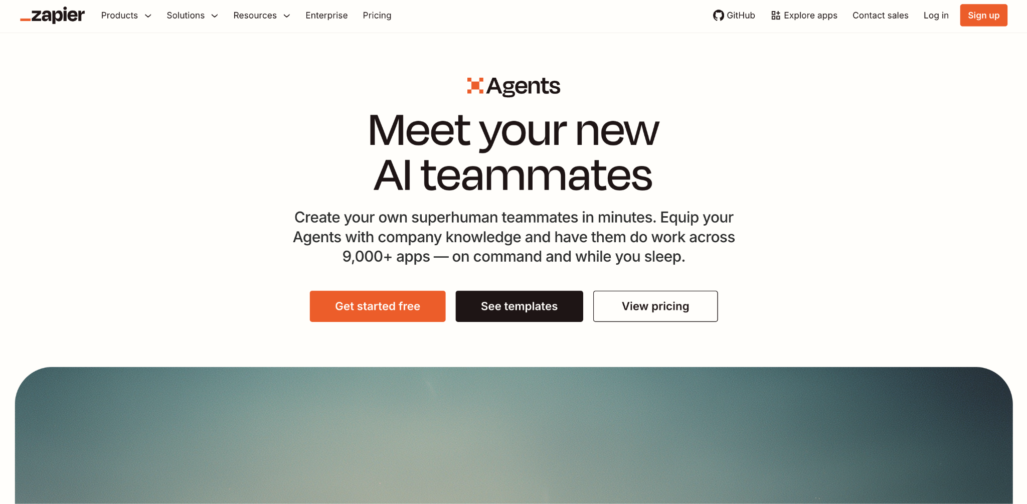 Zapier Agents landing page