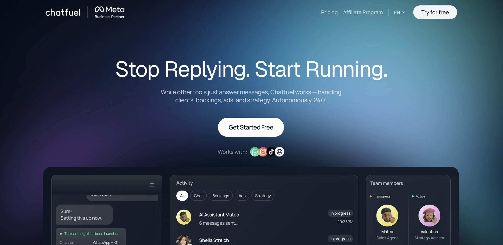 Chatfuel home page