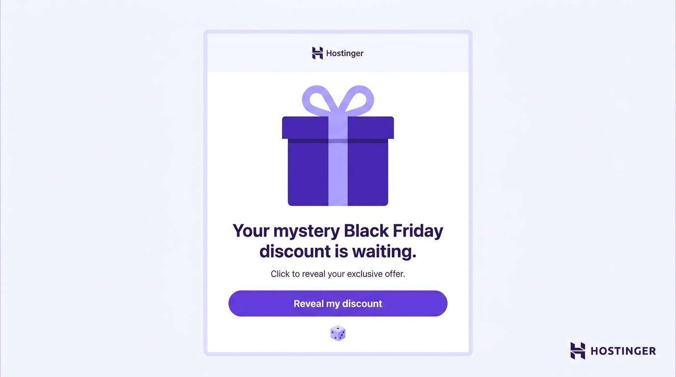Black Friday mystery discount email