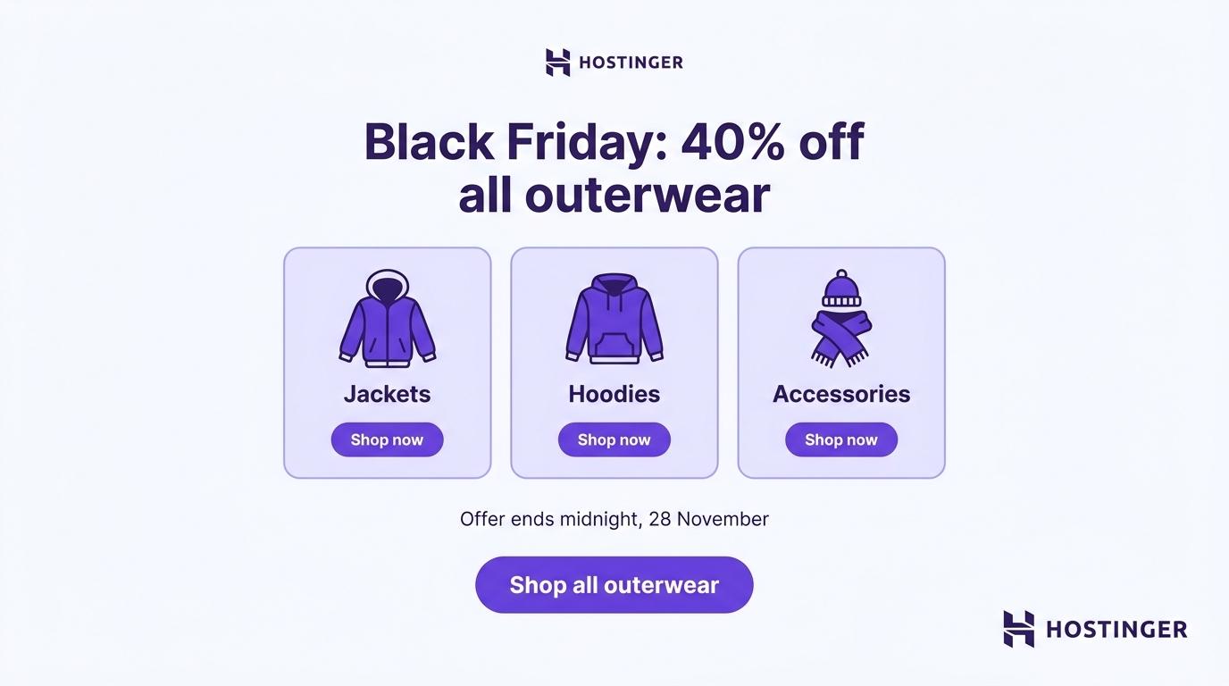 Black Friday product category spotlight email