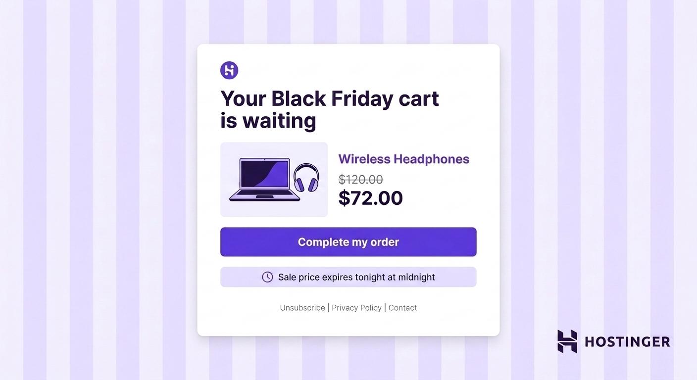 Black Friday abandoned-cart email