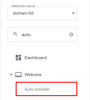 The Auto Installer menu option