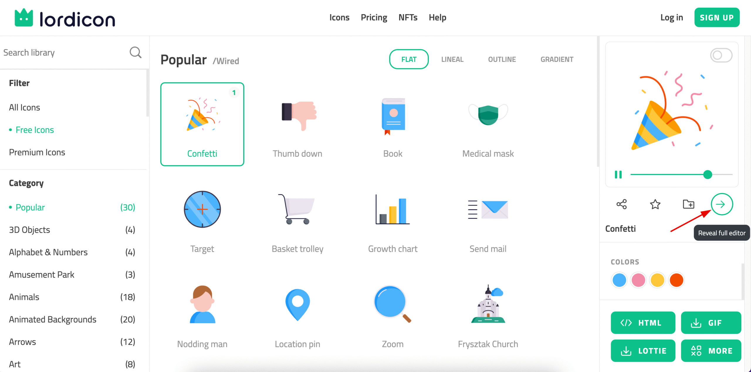 The library of animations at Lordicon