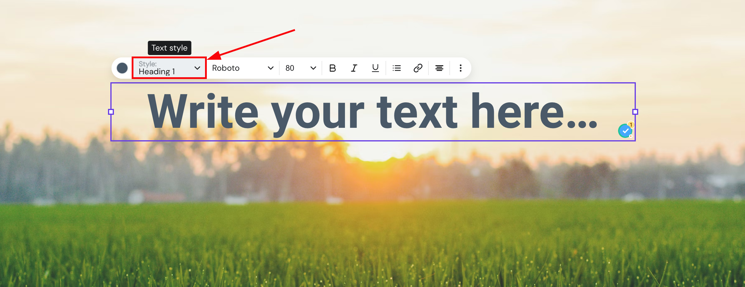 Text style settings in Hostinger Website Builder