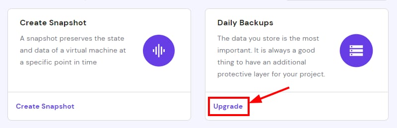 The Upgrade backups for VPS