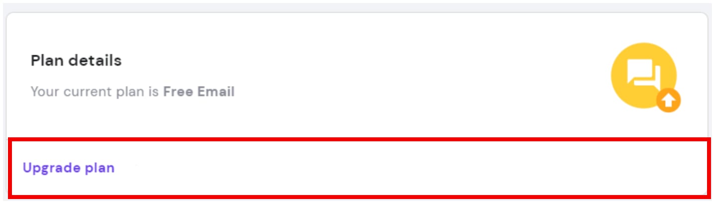 Upgrading a free Titan Email plan at Hostinger