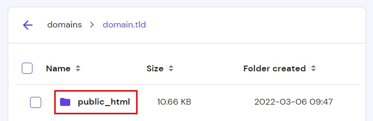 Accessing the public_html folder of a website