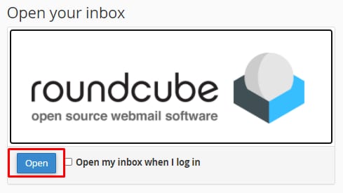 The Check Email option showing how to open the Roundcube webmail interface