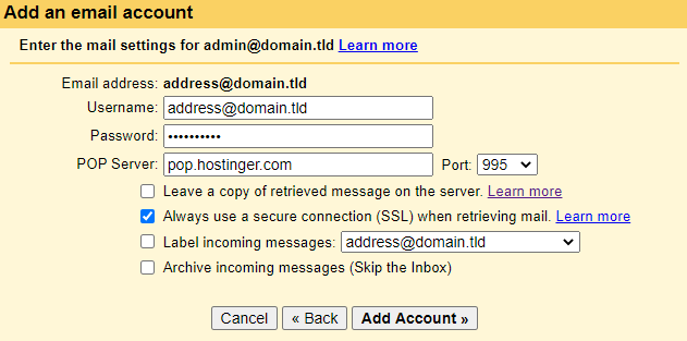 Setting up Hostinger Email on Gmail