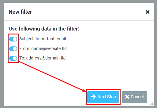 Creating a filter with Hostinger Email