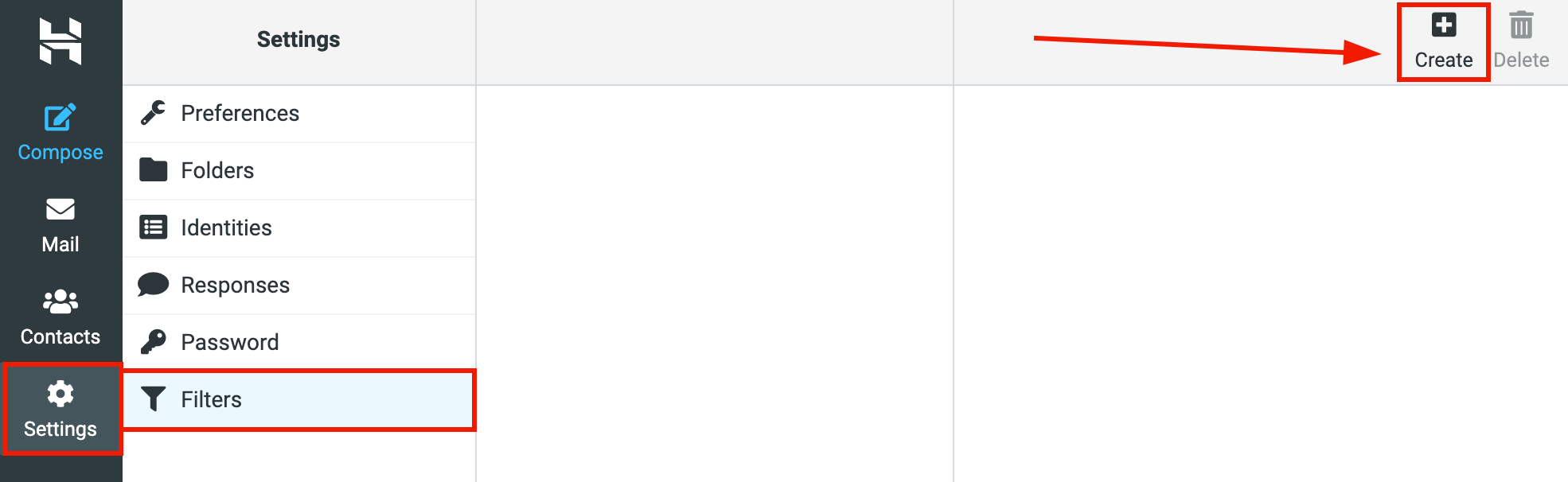 Creating a filter with Hostinger Email