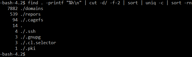 Checking the number of inodes per directory in a hosting plan via SSH