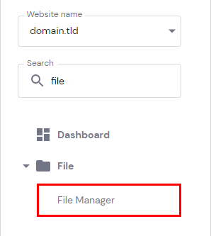 Accessing the file manager in Hostinger