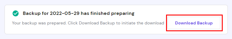 Downloading the preferred backup of a website's files