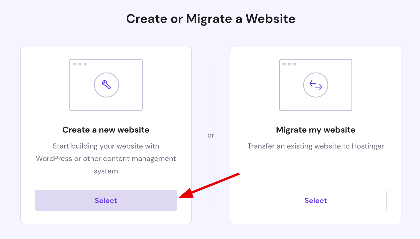 Adding a new website to a hosting plan