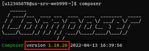 The installed Composer 1 version on your hosting environment