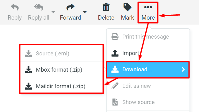 Exporting emails from Hostinger Email